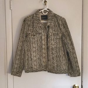 Snake skin denim jacket